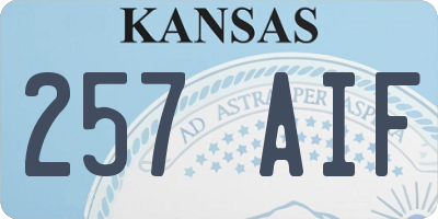 KS license plate 257AIF