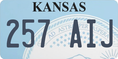 KS license plate 257AIJ