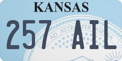 KS license plate 257AIL