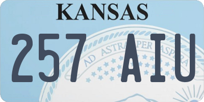 KS license plate 257AIU