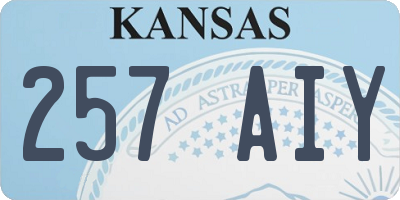 KS license plate 257AIY