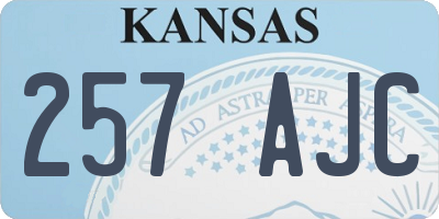 KS license plate 257AJC