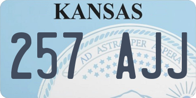 KS license plate 257AJJ