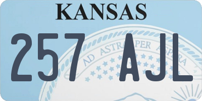 KS license plate 257AJL