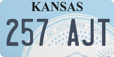 KS license plate 257AJT