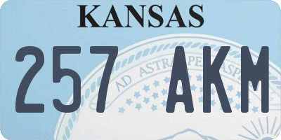 KS license plate 257AKM
