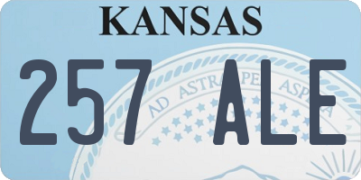 KS license plate 257ALE