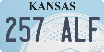 KS license plate 257ALF