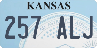 KS license plate 257ALJ