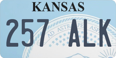 KS license plate 257ALK