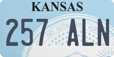 KS license plate 257ALN