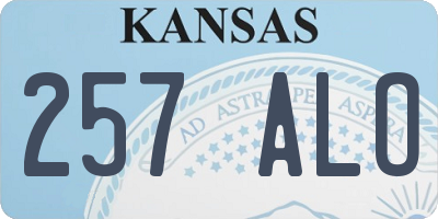 KS license plate 257ALO
