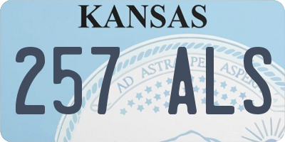 KS license plate 257ALS