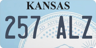 KS license plate 257ALZ