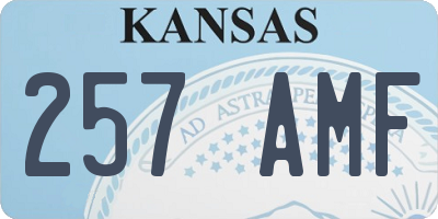 KS license plate 257AMF