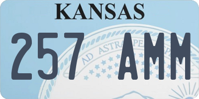 KS license plate 257AMM