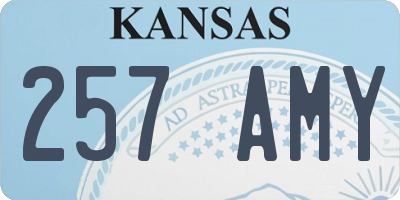 KS license plate 257AMY