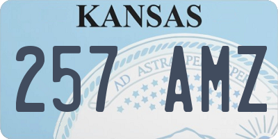 KS license plate 257AMZ