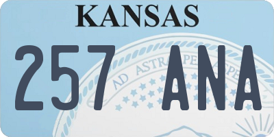 KS license plate 257ANA