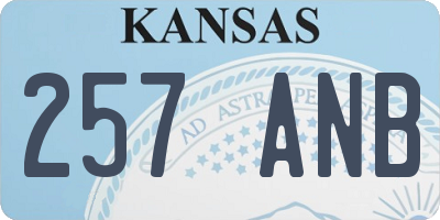 KS license plate 257ANB