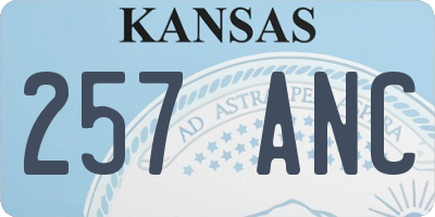 KS license plate 257ANC