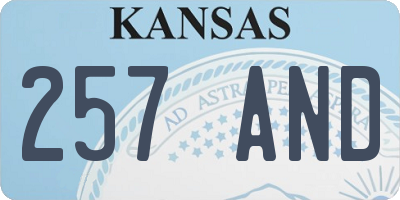 KS license plate 257AND