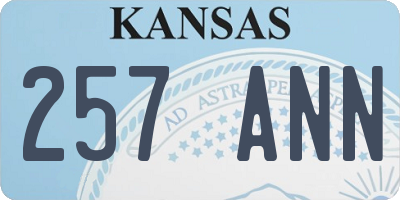 KS license plate 257ANN