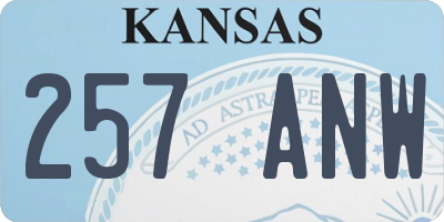 KS license plate 257ANW