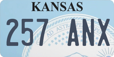 KS license plate 257ANX