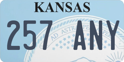 KS license plate 257ANY