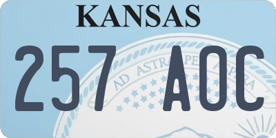 KS license plate 257AOC