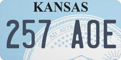 KS license plate 257AOE