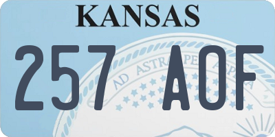 KS license plate 257AOF