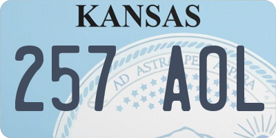 KS license plate 257AOL