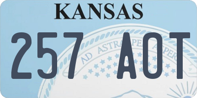KS license plate 257AOT