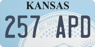 KS license plate 257APD