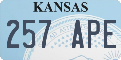 KS license plate 257APE