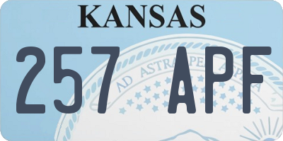 KS license plate 257APF