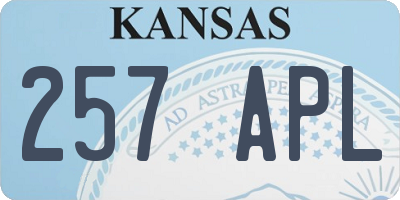 KS license plate 257APL