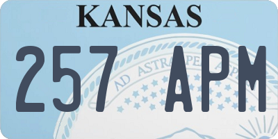 KS license plate 257APM