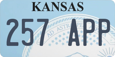 KS license plate 257APP