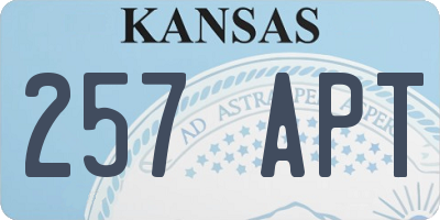 KS license plate 257APT