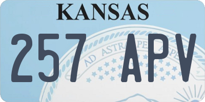 KS license plate 257APV