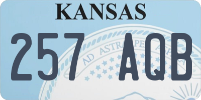 KS license plate 257AQB