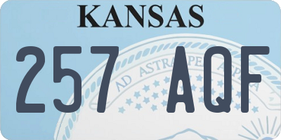 KS license plate 257AQF