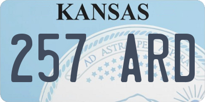 KS license plate 257ARD