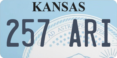 KS license plate 257ARI