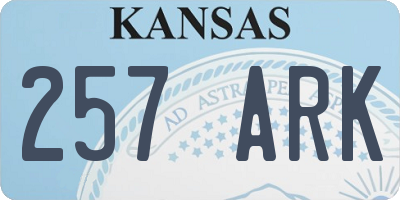 KS license plate 257ARK
