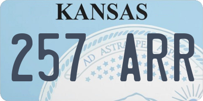 KS license plate 257ARR