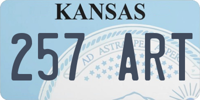 KS license plate 257ART